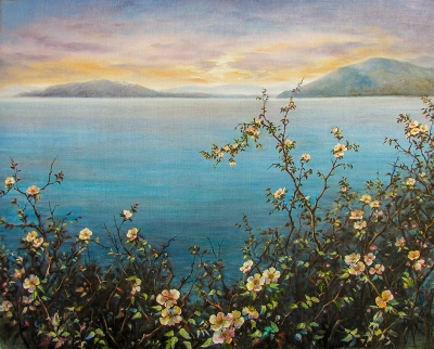 DOG ROSE ON THE COAST OF THE LAKE SEVAN