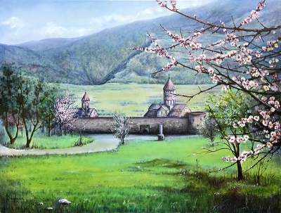 SYUNIK. CHURCH TATEV ON SPRING